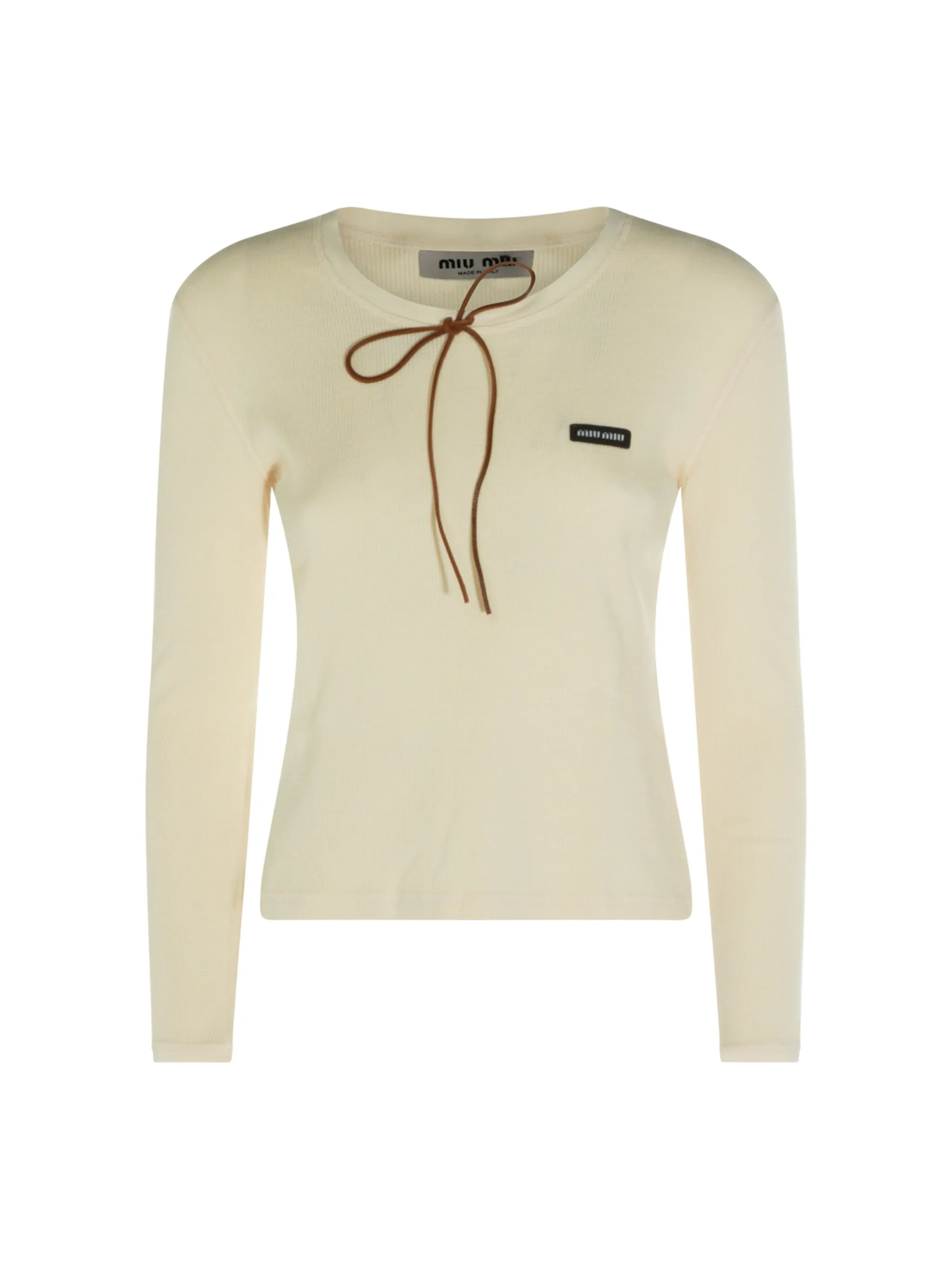Cotton Long Sleeve T-shirt MJLA58 S OOO 191IF0379 MIU MIU 