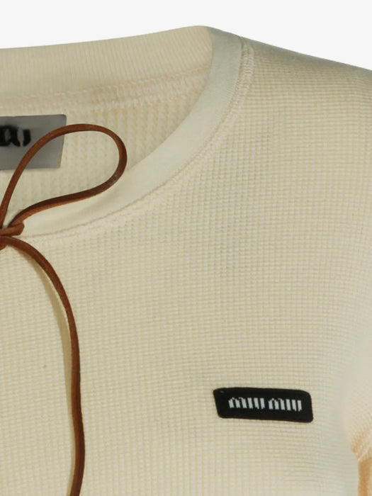 Cotton Long Sleeve T-shirt MJLA58 S OOO 191IF0379 MIU MIU 