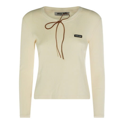 Cotton Long Sleeve T-shirt MJLA58 S OOO 191IF0379 MIU MIU 