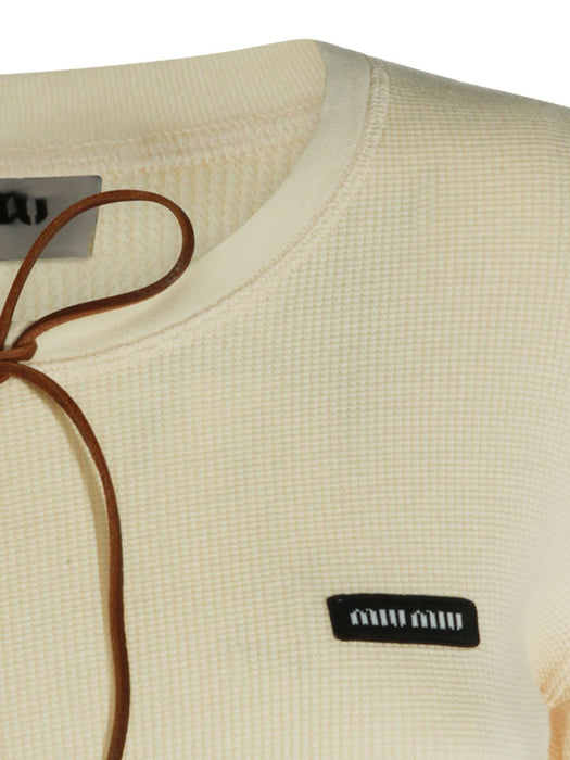 Cotton Long Sleeve T-shirt MJLA58 S OOO 191IF0379 MIU MIU 
