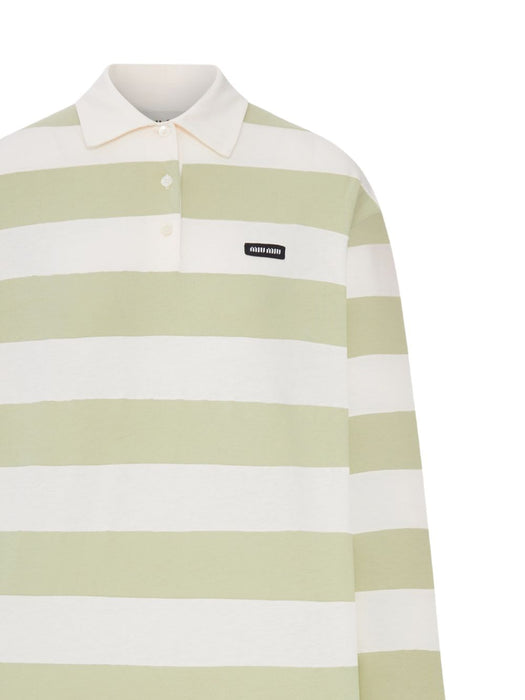 Striped jersey polo shirt MJLA60 S OOO 195LF05KA MIU MIU 