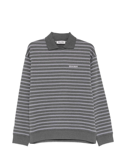 Striped polo-collar knit MJLA68 S OOO 174VF052N MIU MIU 