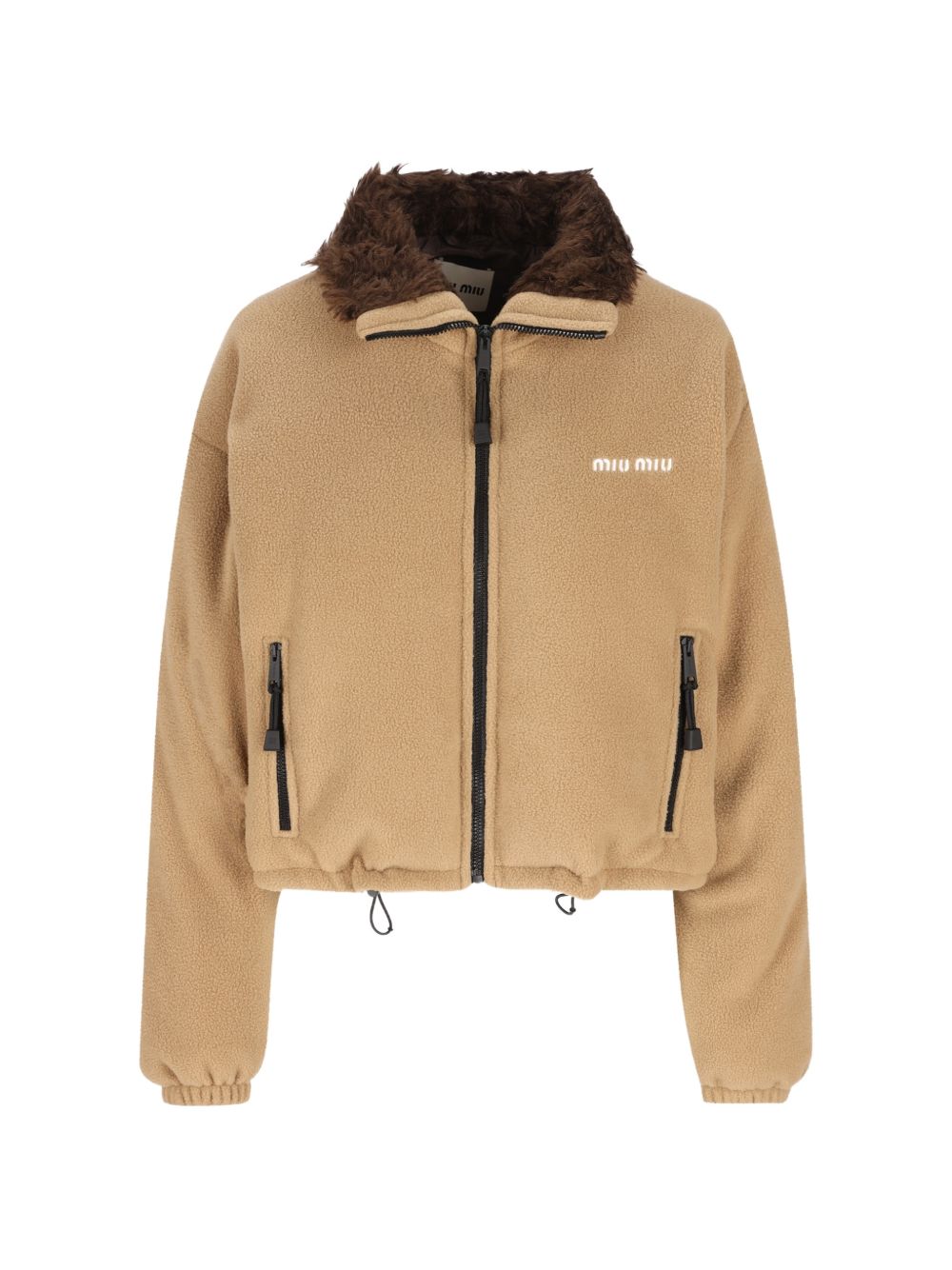 Logo-embroidered fleece jacket ML1147 S OOO 17OQF0040 MIU MIU 