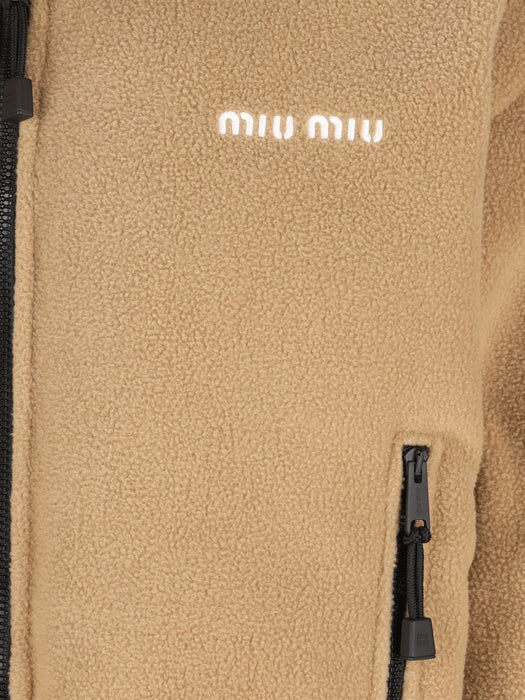 Logo-embroidered fleece jacket ML1147 S OOO 17OQF0040 MIU MIU 