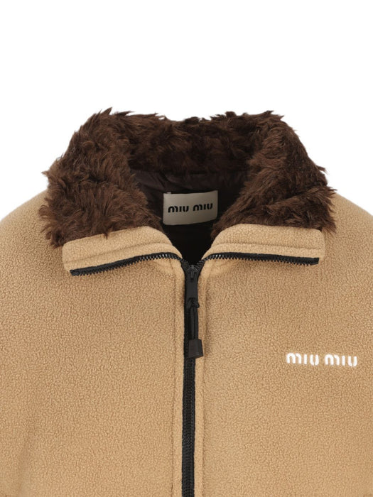 Logo-embroidered fleece jacket ML1147 S OOO 17OQF0040 MIU MIU 