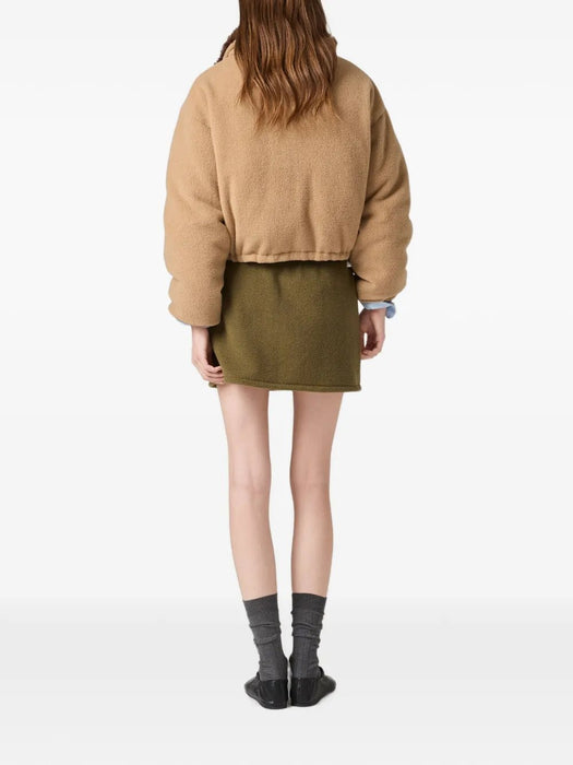 Logo-embroidered fleece jacket ML1147 S OOO 17OQF0040 MIU MIU 