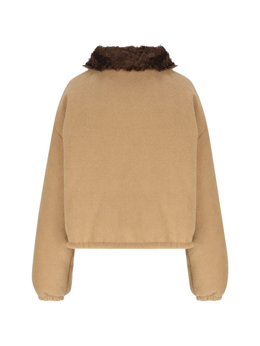 Logo-embroidered fleece jacket ML1147 S OOO 17OQF0040 MIU MIU 