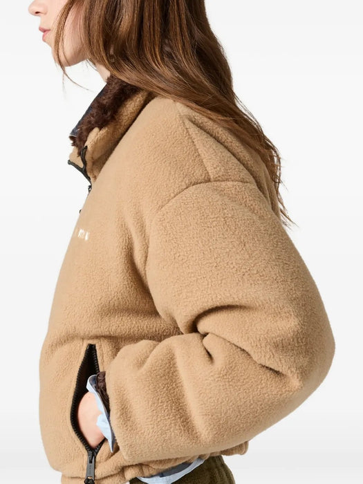 Logo-embroidered fleece jacket ML1147 S OOO 17OQF0040 MIU MIU 
