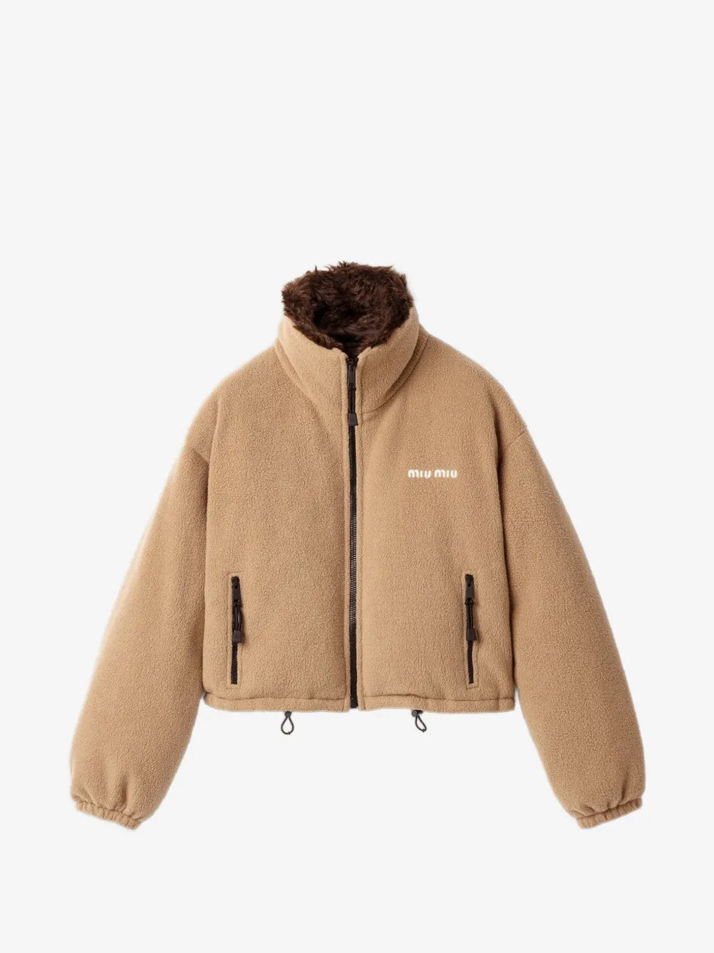Logo-embroidered fleece jacket ML1147 S OOO 17OQF0040 MIU MIU 