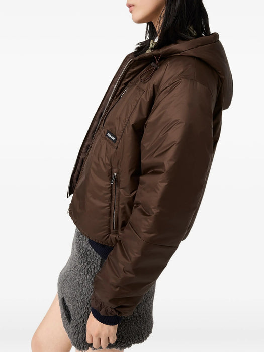 Cropped ripstop down jacket ML1552 S OOO 6202F0324 MIU MIU 
