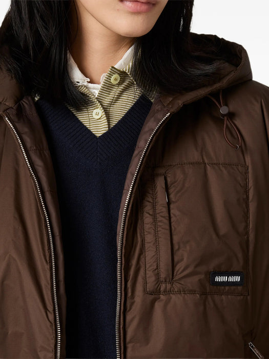 Cropped ripstop down jacket ML1552 S OOO 6202F0324 MIU MIU 