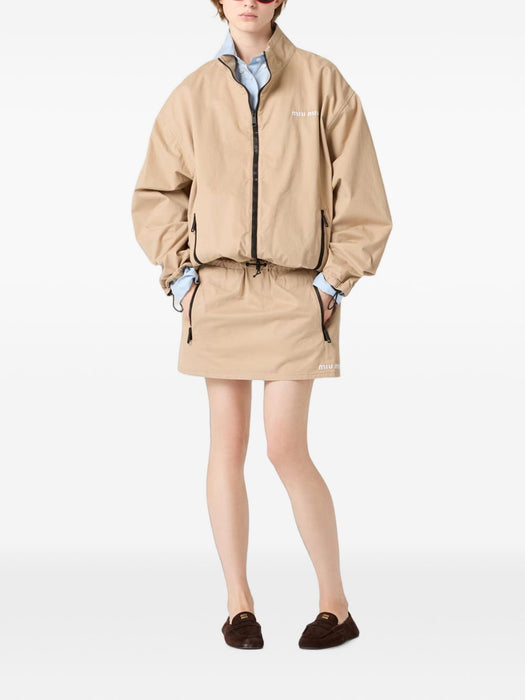Washed gabardine blouson jacket ML1558 S OOO 19LWF0065 MIU MIU 