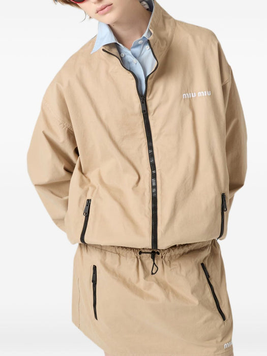 Washed gabardine blouson jacket ML1558 S OOO 19LWF0065 MIU MIU 