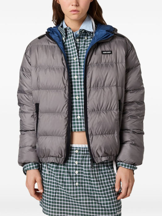 Light pongé down hoodie jacket ML1588 S OOO 1754F0276 MIU MIU 