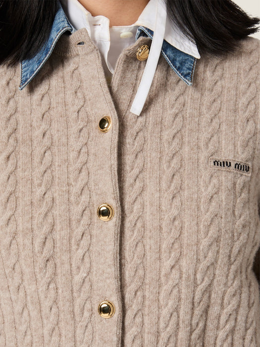Wool and cashmere cardigan MMF04C S OOO 6342F0036 MIU MIU 