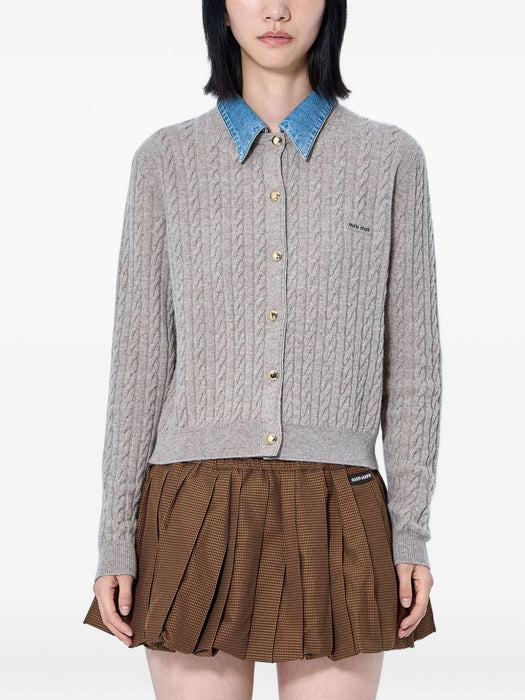 Wool and cashmere cardigan MMF04C S OOO 6342F0036 MIU MIU 
