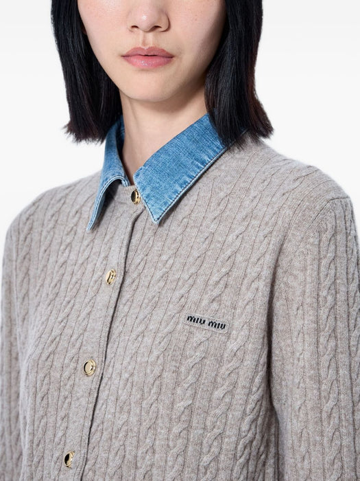Wool and cashmere cardigan MMF04C S OOO 6342F0036 MIU MIU 