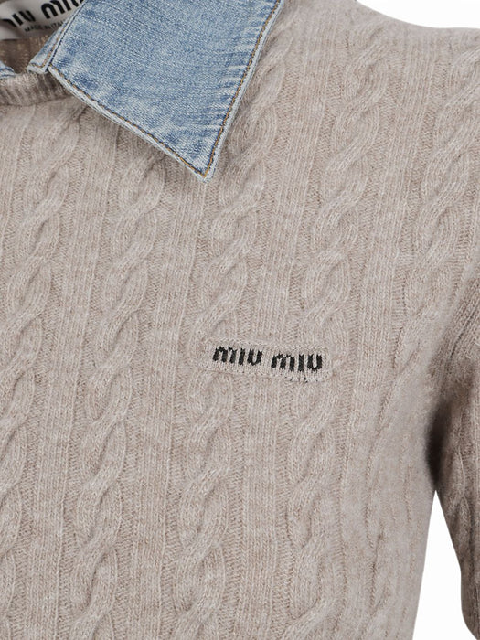Wool and cashmere knit sweater MML08D S OOO 6342F0036 MIU MIU 