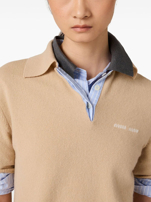 Cashmere polo top MMLA30 SOOO 15Z1F0627 MIU MIU 
