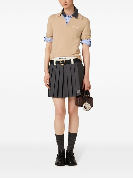 Cashmere polo top MMLA30 SOOO 15Z1F0627 MIU MIU 