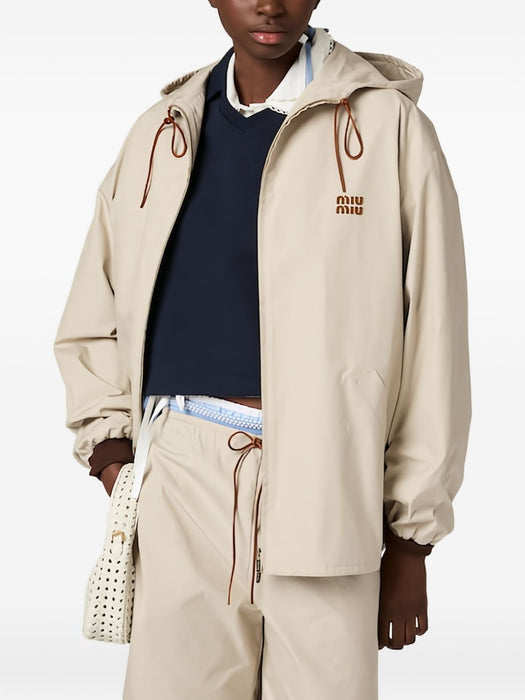 Single-breasted Panama cotton caban jacket MQ0002 S OOO 12NSF0A08 MIU MIU 