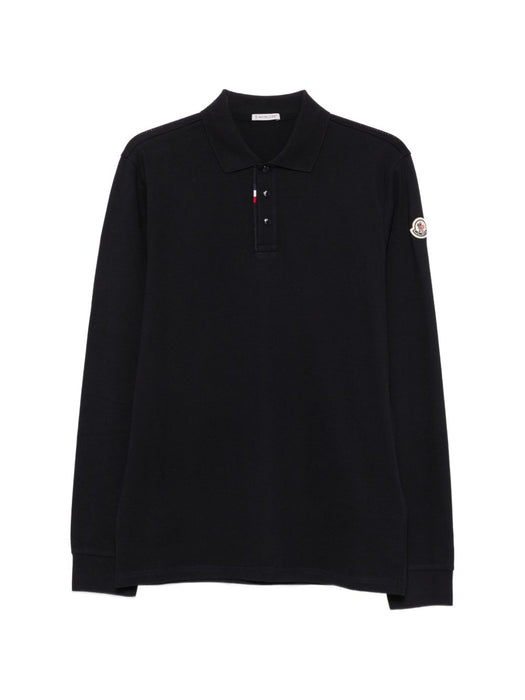 Logo-patch long-sleeve polo shirt L2091 8B00003 89A1677X MONCLER 