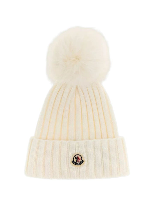 Wool Beanie with Pom Pom L2093 3B00039 - M1131 034 MONCLER 