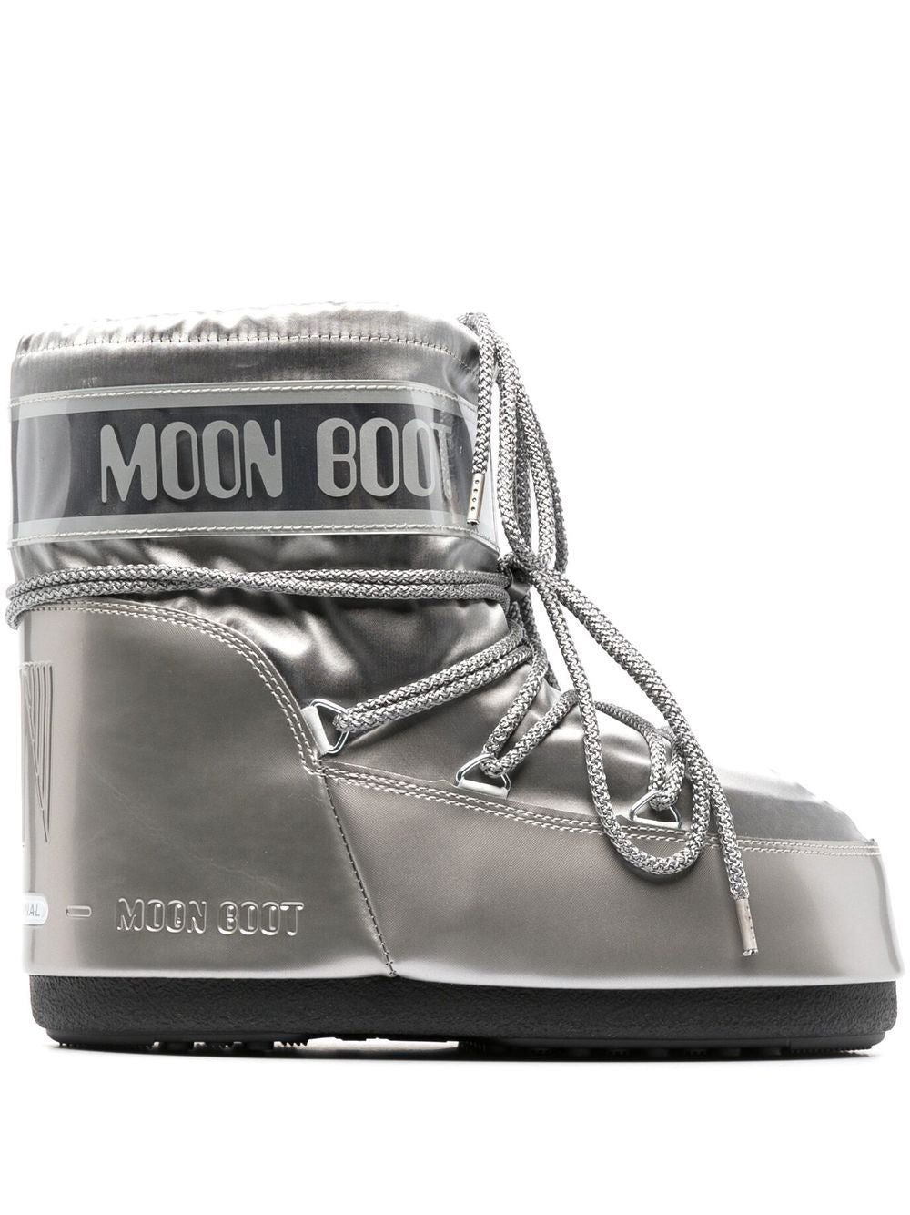 Icon Low glance silver satin boots 80D1409350 H001 MOON BOOT 