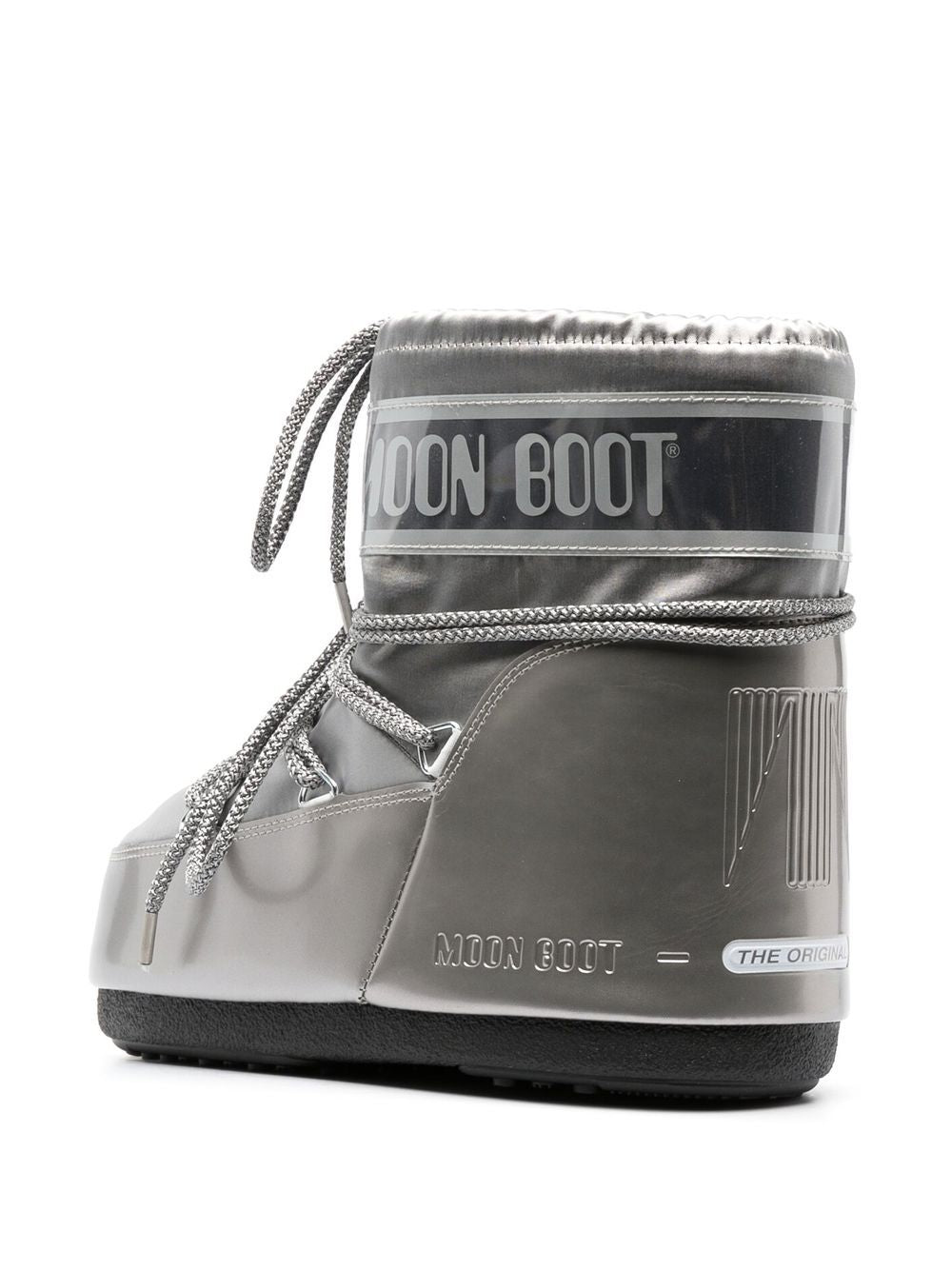 Icon Low glance silver satin boots 80D1409350 H001 MOON BOOT 