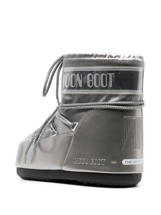 Icon Low glance silver satin boots 80D1409350 H001 MOON BOOT 