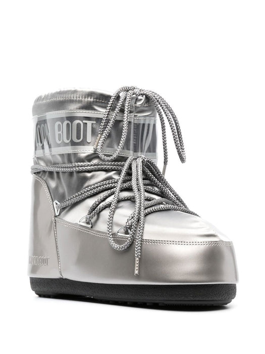 Icon Low glance silver satin boots 80D1409350 H001 MOON BOOT 