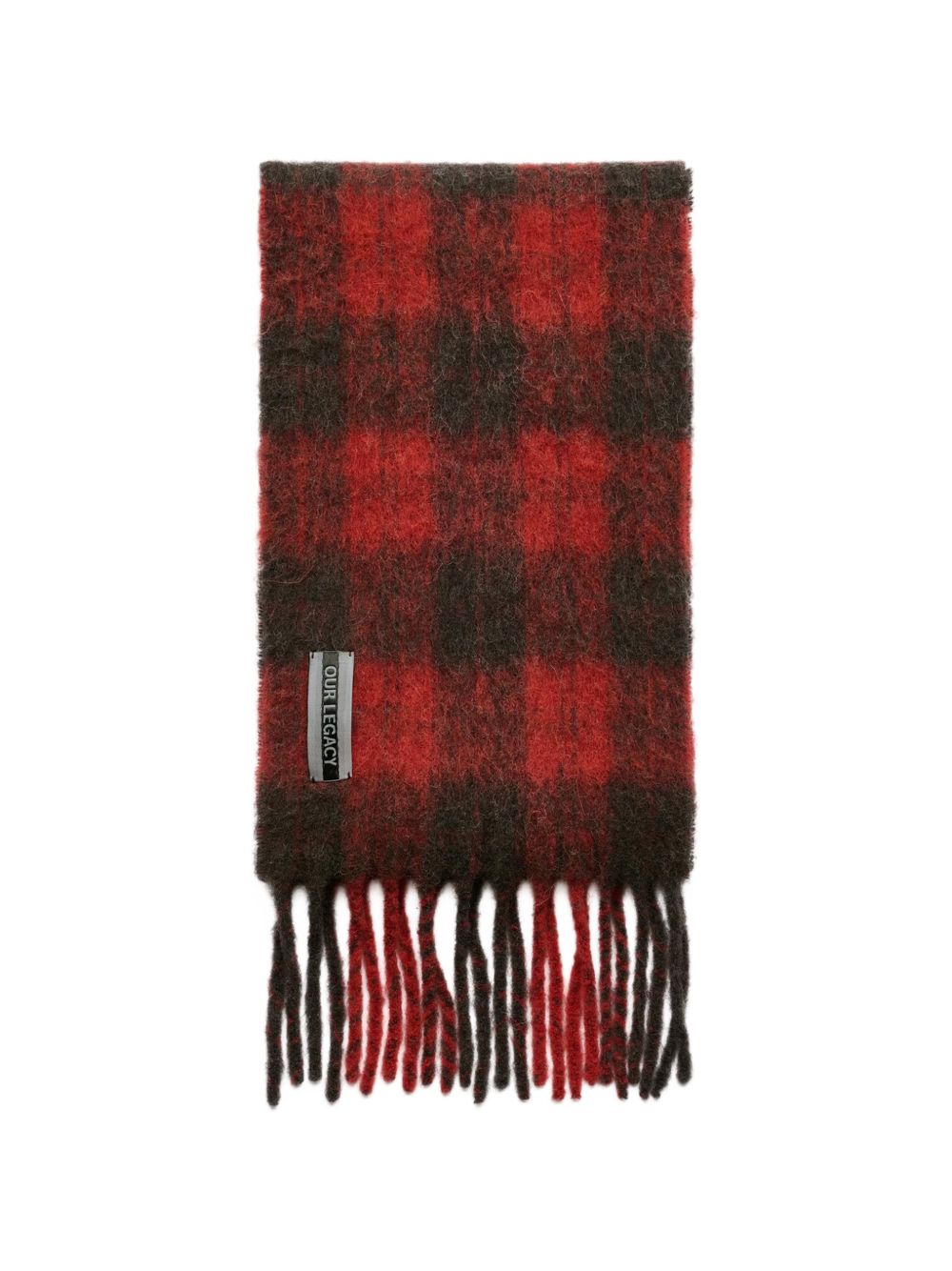 Check-pattern fringed scarf A4268EBR  OUR LEGACY 