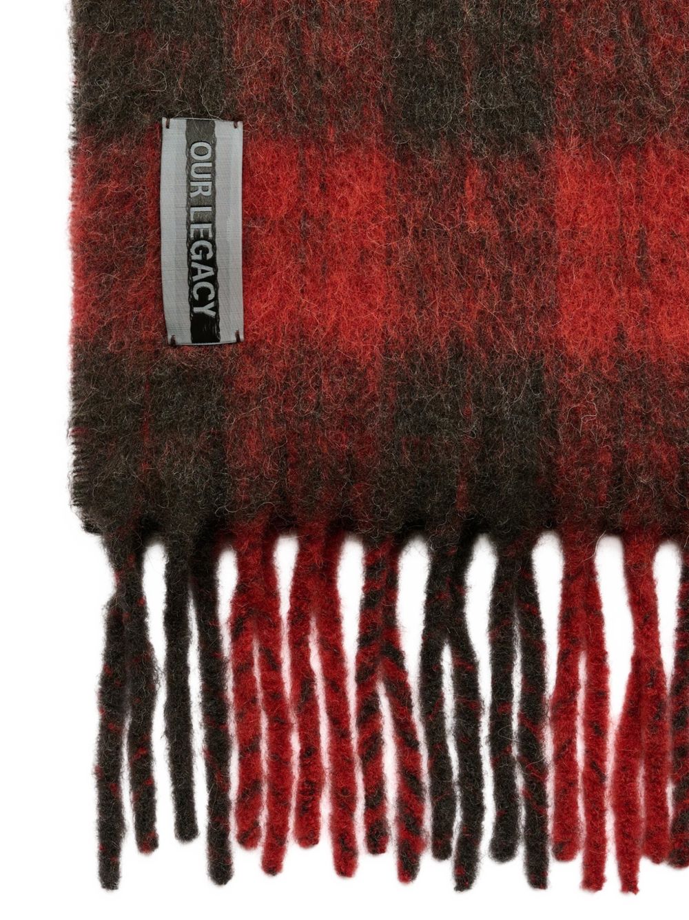 Check-pattern fringed scarf A4268EBR  OUR LEGACY 