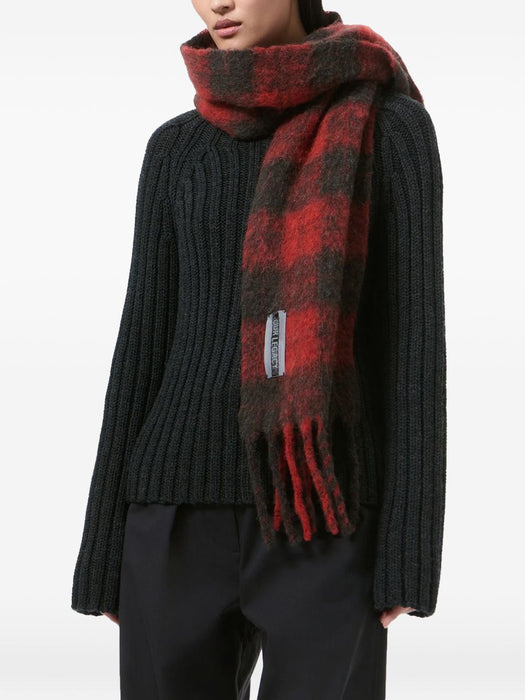 Check-pattern fringed scarf A4268EBR  OUR LEGACY 