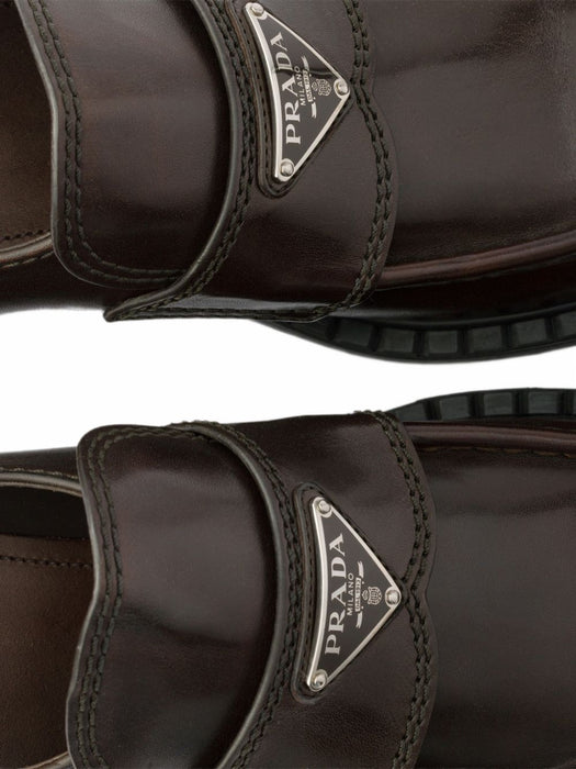 Chocolate aged leather loafers 2DE127 F G000 3ZPQF0562 PRADA 