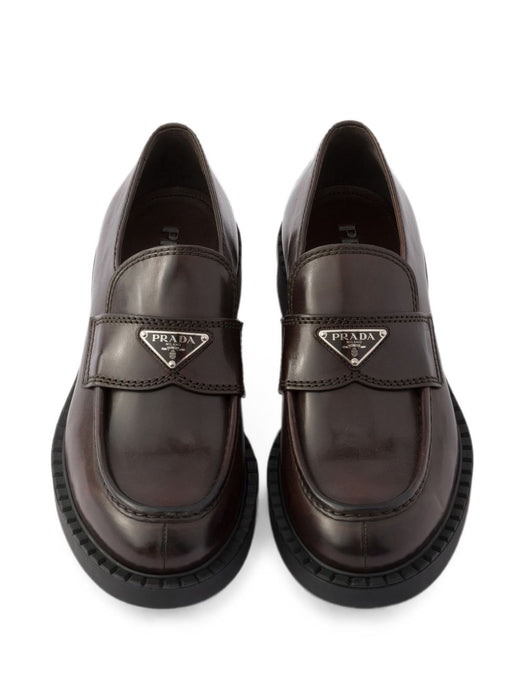 Chocolate aged leather loafers 2DE127 F G000 3ZPQF0562 PRADA 