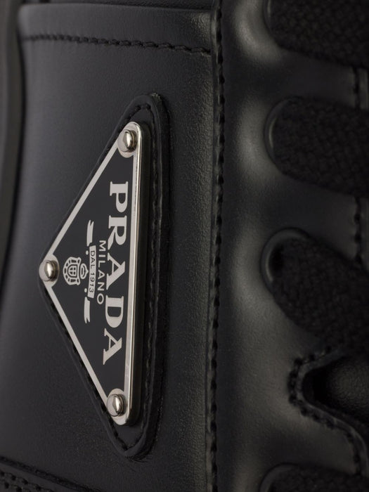Downtown triangle-logo leather sneakers 2EE364 F D003 3LJ6F0002 PRADA 