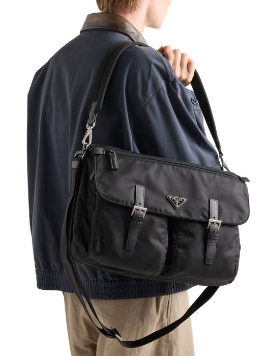 Re-Nylon leather-trim shoulder bag 2VD072 V DMO 2C26F0002 PRADA 