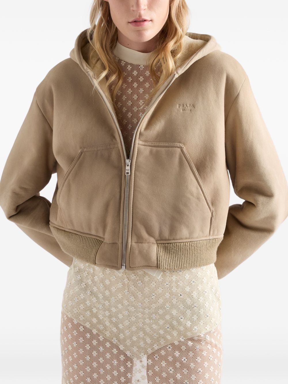 Hooded shearling jacket 58A302 S OOO 6157F0H44 PRADA 