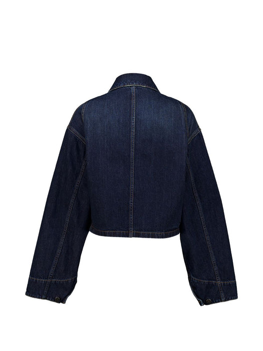 Logo-plaque cropped denim jacket GFB356 S OOO 19VIF0008 PRADA 