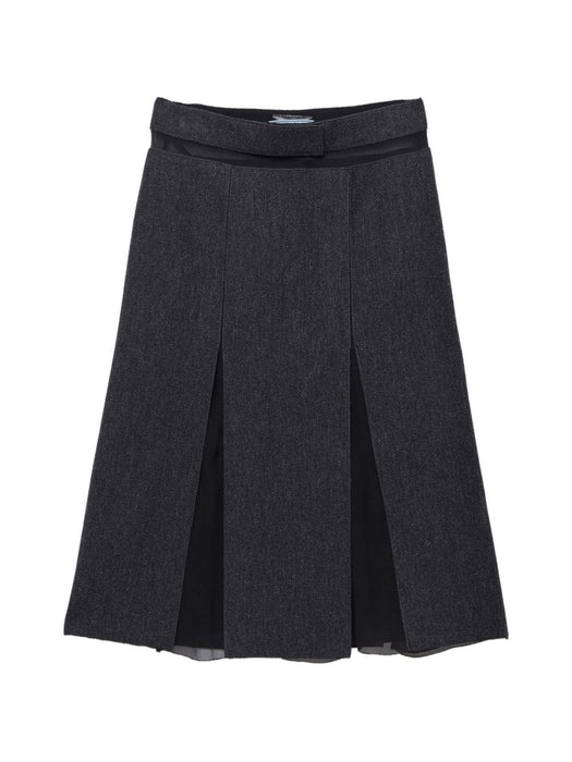 Slit-detail layered midi skirt P10B0 S OOO 11H4F0480 PRADA 