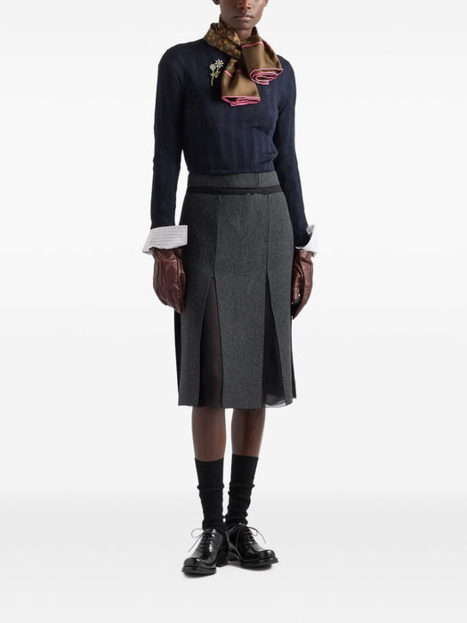 Slit-detail layered midi skirt P10B0 S OOO 11H4F0480 PRADA 