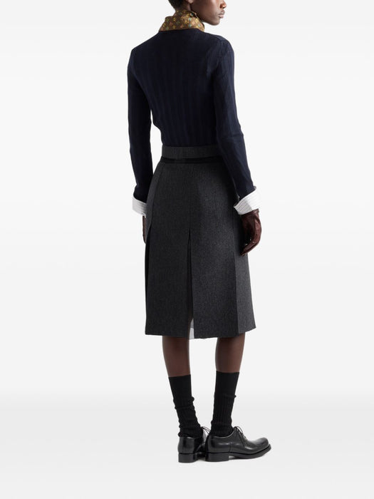 Slit-detail layered midi skirt P10B0 S OOO 11H4F0480 PRADA 