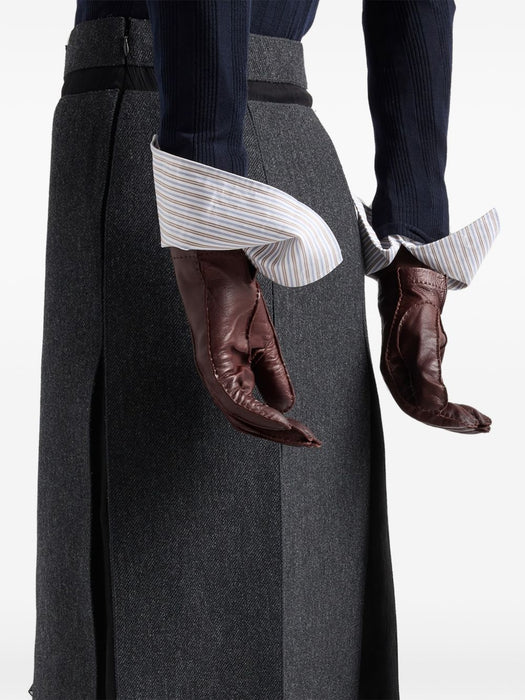 Slit-detail layered midi skirt P10B0 S OOO 11H4F0480 PRADA 