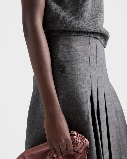 Rush stitch pleated skirt P10B4 S OOO 6011F0480 PRADA 