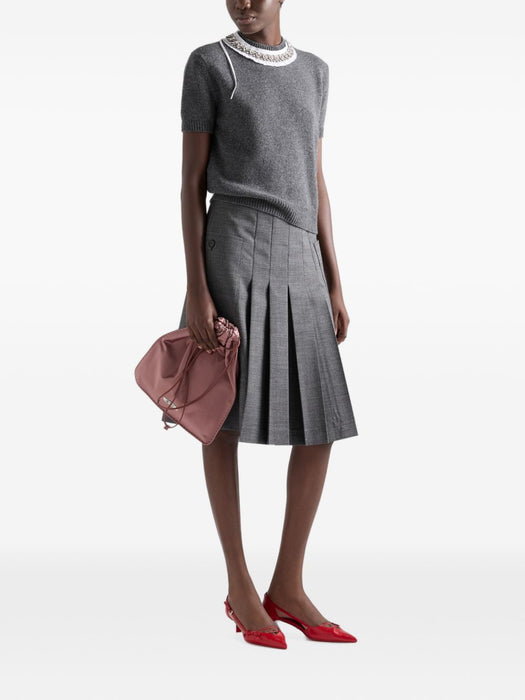 Rush stitch pleated skirt P10B4 S OOO 6011F0480 PRADA 
