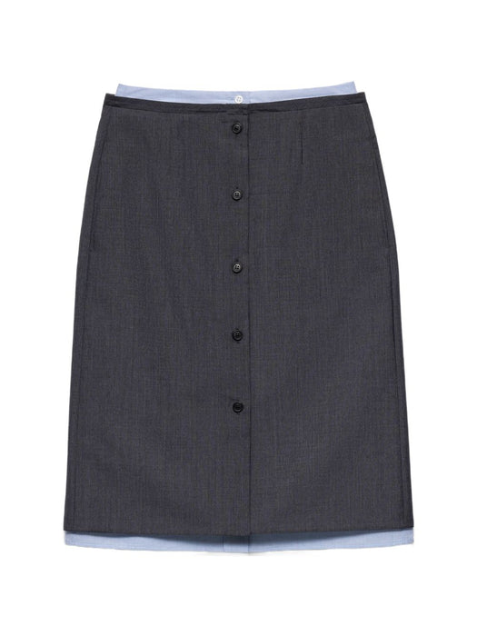 Light mohair and chambray skirt P169I S OOO 6106F0480 PRADA 