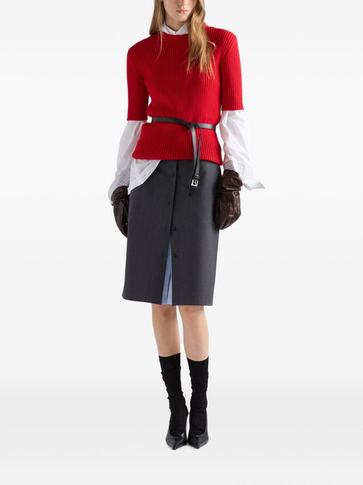 Light mohair and chambray skirt P169I S OOO 6106F0480 PRADA 