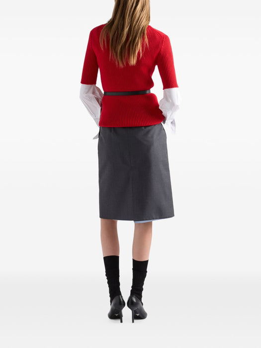Light mohair and chambray skirt P169I S OOO 6106F0480 PRADA 