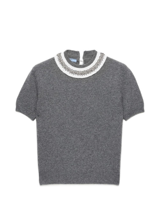 Short-sleeved wool and cashmere sweater P24G3S S OOO 6556F0480 PRADA 
